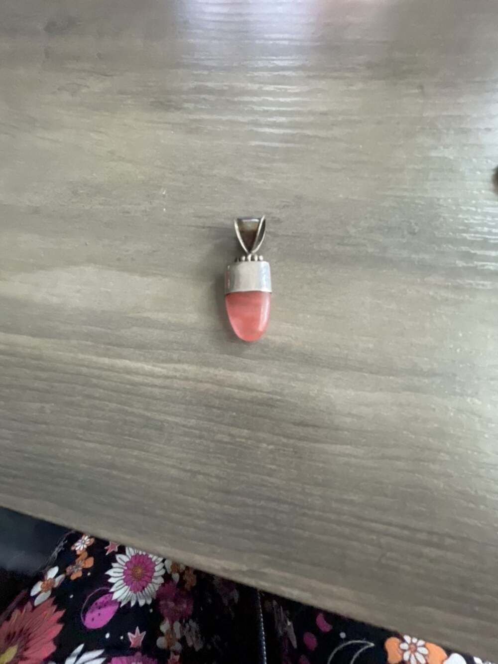 Artisan Sterling Silver Pink Gemstone Pendant Necklace